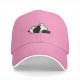 Black Baseball Cap With Lazy Panda Eating Noodle Graphic