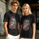 Halloween Monster Characters Driving Vintage Car Graphic T-Shirt