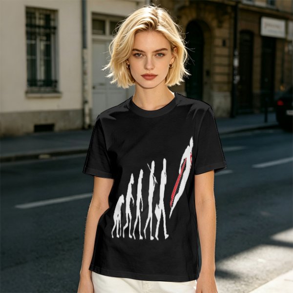 Olive T-Shirt With Evolutionary Human Silhouette Print