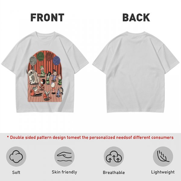 Avatar The Last Airbender Chibi Characters Band Graphic T-Shirt