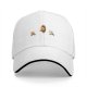 Black baseball cap with cartoon flame and character bike designs