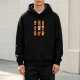 Black Hoodie With Cute Christmas Gingerbread Characters Print