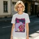 Olive T-shirt with Princess Mononoke Mask Graphic Print