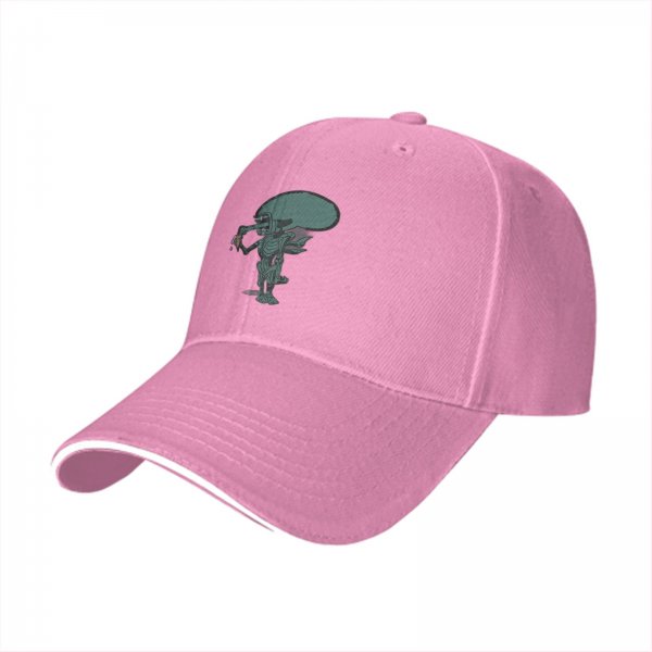 Black Baseball Cap With Alien Holding Drink Graphic