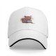 Black baseball cap with cute squirrel holding a steaming tea cup