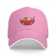 Black Baseball Cap With Cute Angry Ramen Bowl Graphic