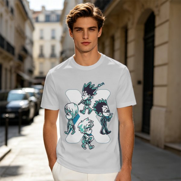 Hunter x Hunter Chibi Characters Graphic Olive T-Shirt