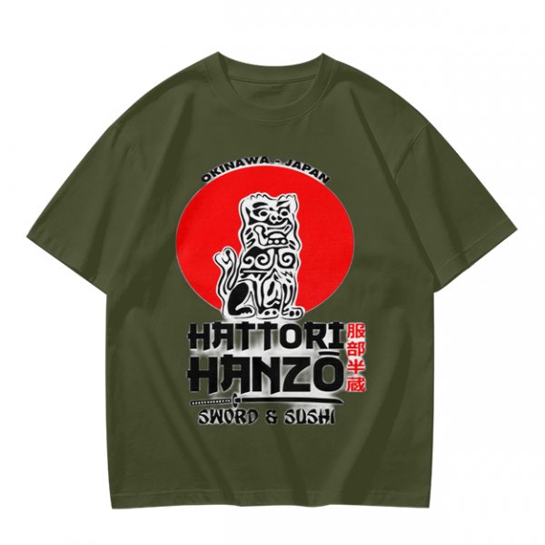 Okinawa Japan Hattori Hanzo Sword and Sushi T-Shirt