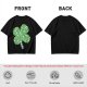 Olive Green T-Shirt With St. Patrick's Day Four-Leaf Clover Art
