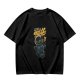 Olive T-shirt with Astronaut Cat 'I'm Just Here For The Milk' Print