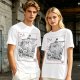 Olive T-shirt with Straw Hat Pirate Ship Art Print