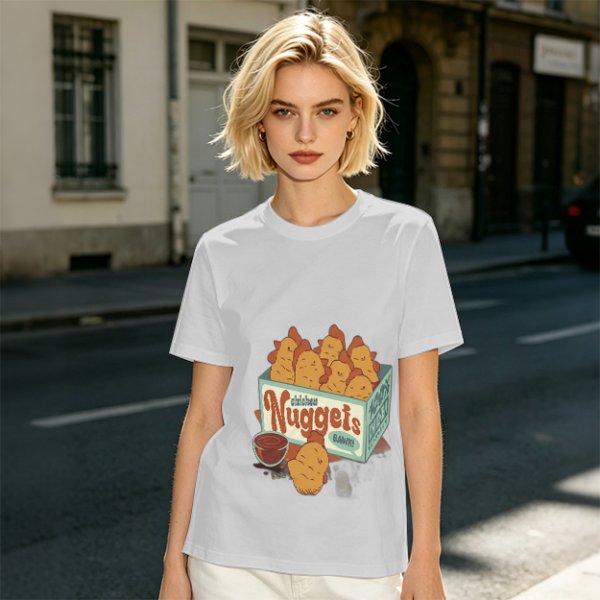 Olive T-Shirt With Cartoon Chicken Nuggets Box Print