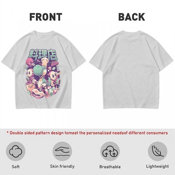 Olive t-shirt with dinosaur chef and cute character cooking graphic
