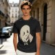 Olive T-Shirt With Cute Angry Ghost Holding Axe Graphic