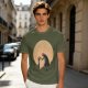 Olive T-Shirt With Moonlit Cowboy Silhouette Graphic