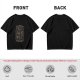 Olive Green T-Shirt with Purranormal Cat Skeleton Tarot Art