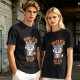 Olive t-shirt with cute wolf vanity graphic and playful text