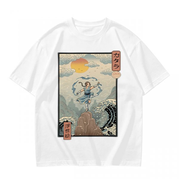 Katara Waterbending Ukiyo-e Style Graphic T-Shirt