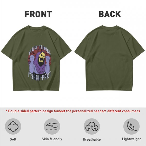 Olive T-Shirt With Skeletor 'You're Tearing Myaah-Part' Graphic