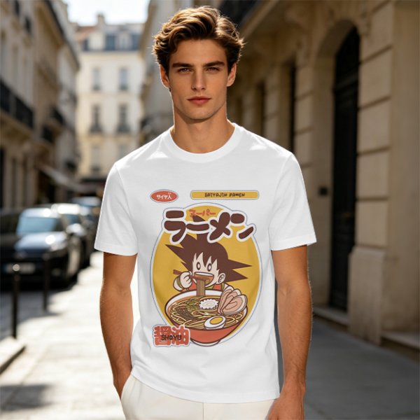 Olive Anime Ramen Graphic T-Shirt