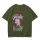 Olive t-shirt with anxious unicorn glitter water and anxiety print