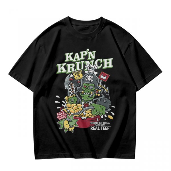 Kap'n Krunch Zombie Pirate Graphic Olive T-Shirt