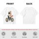 Olive T-Shirt With Sushi Ninja Riding Bicycle Print