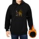 Black Hoodie With Whimsical Street Art Print Design
