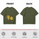 Olive T-Shirt with Cute Pizza and Pineapple Holding Hands Print