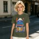 Olive t-shirt with cat ramen stall and Mount Fuji graphic