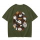 Olive T-Shirt With Cute S'mores Cat Graphic Design
