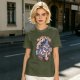 Olive T-Shirt with Black Magic Coffee Wizard Cat Graphic