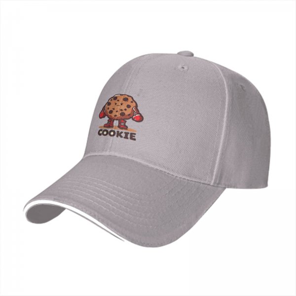 Black Baseball Cap With Skateboarding Chocolate Chip Cookie Graphic