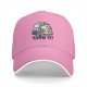 Black baseball cap with tangled orange cat and yarn it graphic