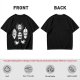 Olive T-shirt with Four Dark Fantasy Villain Heads Graphic Print