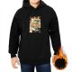 Black hoodie with Japanese ramen graphic print