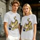 Olive T-shirt with Catbus and Soot Sprite Anime Print