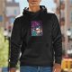 Black Hoodie With Psychedelic Skull Graphic Print