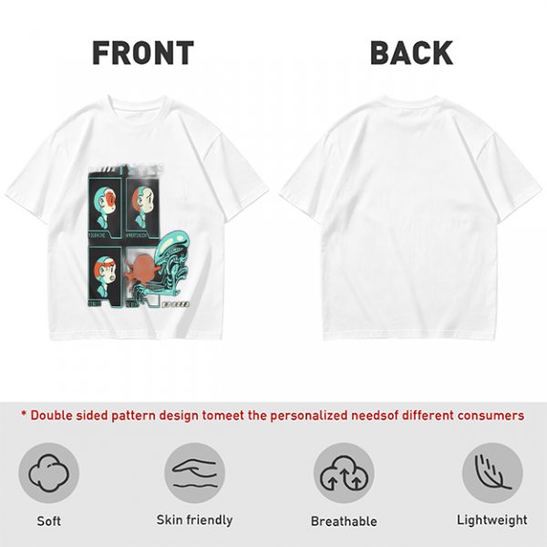 Olive Graphic Tee With Alien Stress Headache Themed Art
