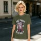 Olive T-Shirt with 'Not Sweet Just Salty' Cartoon Popcorn Print