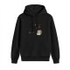 Black graphic hoodie with grumpy coffee mug print
