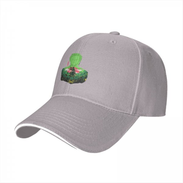Black Baseball Cap With Green Silhouette Character Art Print