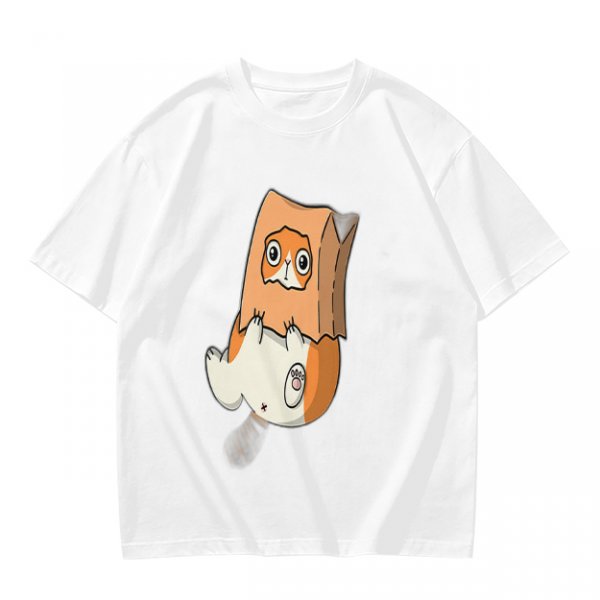 Olive T-Shirt With Cute Hamster In Paper Bag Print