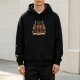 Black Hoodie with Vintage Graphic Crest Print