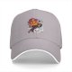 Black baseball cap with cute anime pirate character and cloud graphic