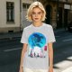 Anime girl cherry blossom scene graphic tee