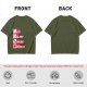 Oversized Olive Anime Themed T-Shirt With Eat Sleep Anime Repeat Print