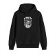 Black Hoodie With Ramen Cult Demon Cat Graphic Print