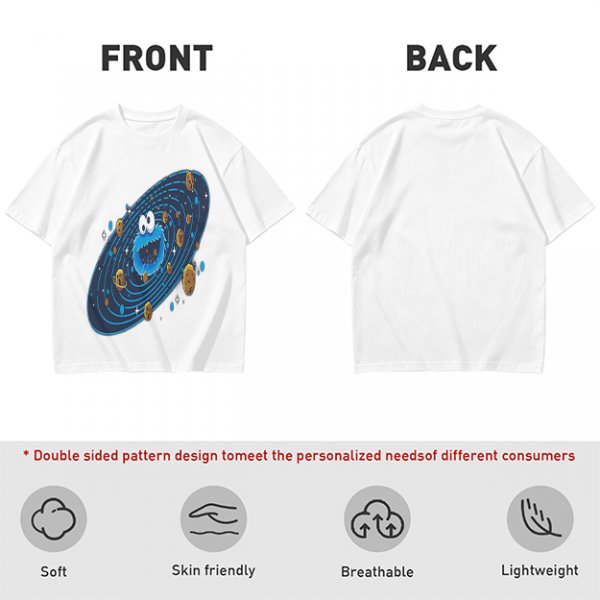 Olive T-Shirt With Cookie Monster Space Galaxy Cookie Print