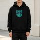 Black Hoodie With Teal Chaos Snake Graphic Print